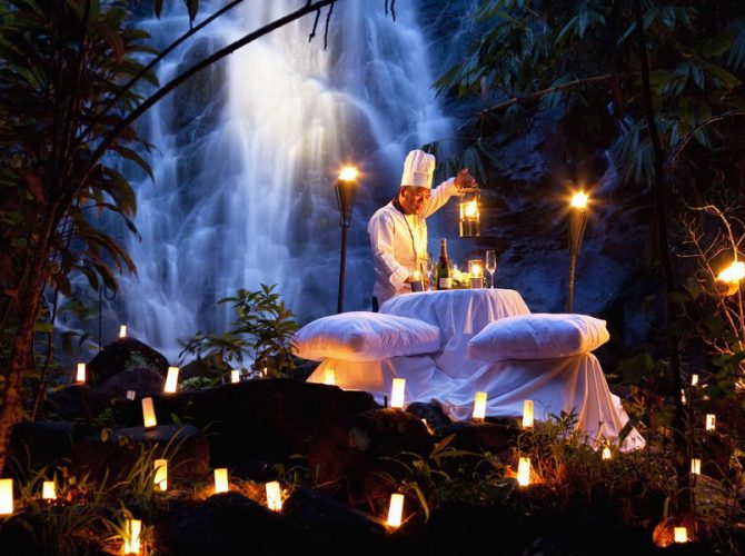 Private dining at The Sarojin's Waterfall Dinner