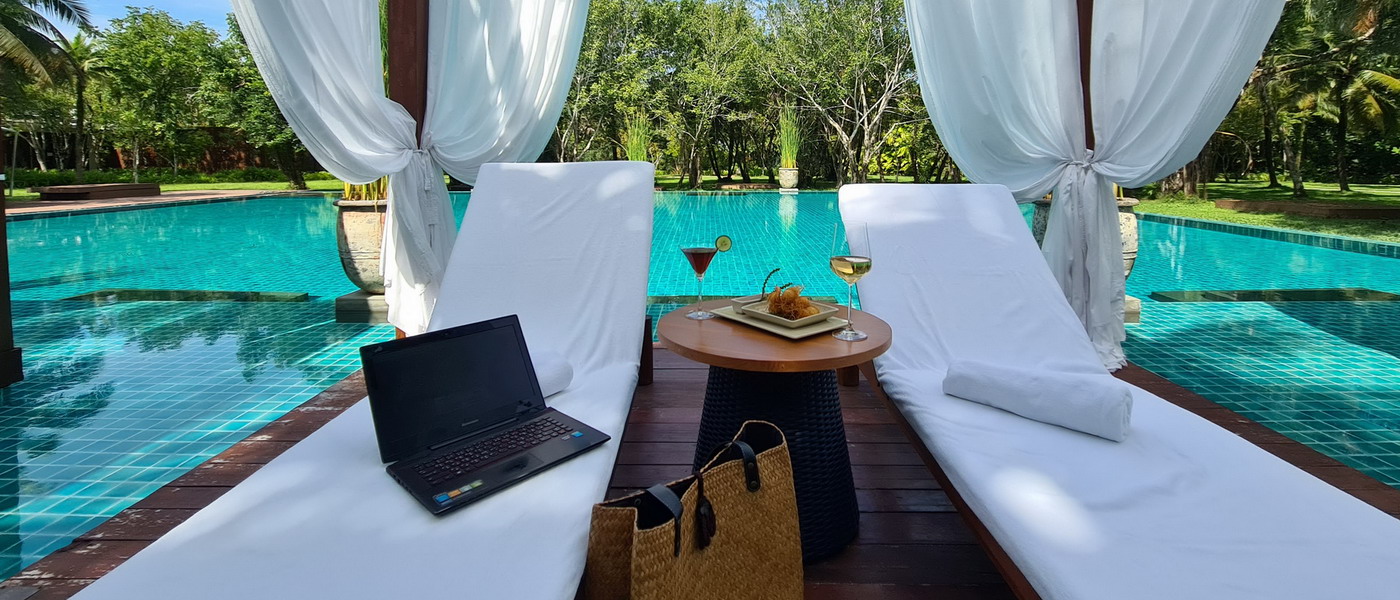 Convenient WiFi access by the pool, allowing guests to stay connected and relax.