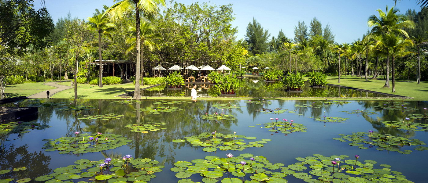 The Sarojin resort nestled in lush tropical surroundings, a natural paradise in Khao Lak, Thailand