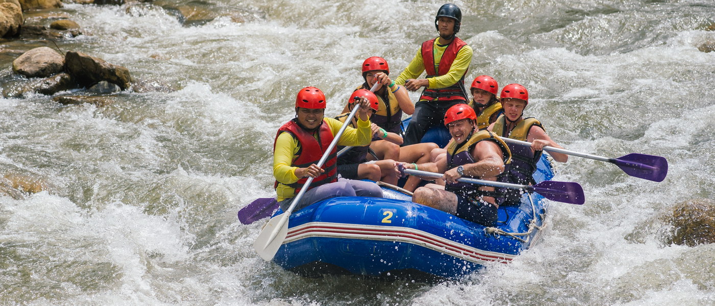 Exciting white water rafting adventure at The Sarojin resort.