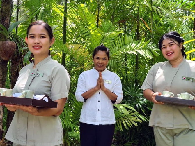Staff welcome guests at Pathway Spa